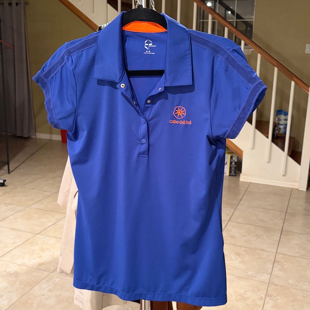 Sport Royal Blue snap Button Down polo